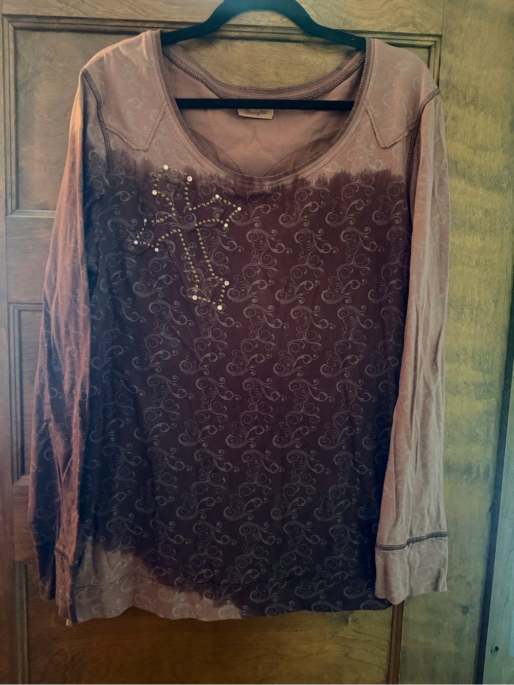 Women's Purple Ombre Long-Sleeve Embellished Top
